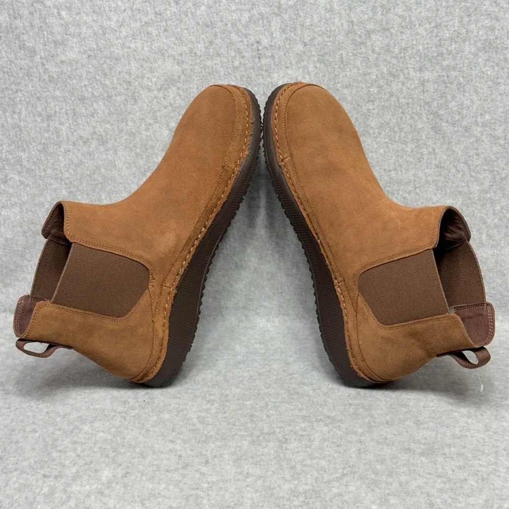 Chaco Paonia Mens Size 10 Chelsea Boots Cinnamon Brown Suede JCH108551